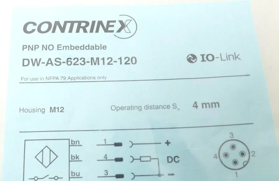 Датчик приближения Contrinex Inductive Sensor | DW-AS-623-M12-120