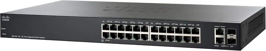 Коммутатор Cisco SG220-26 26-Port Gigabit Smart Plus Switch w/ Power Cord