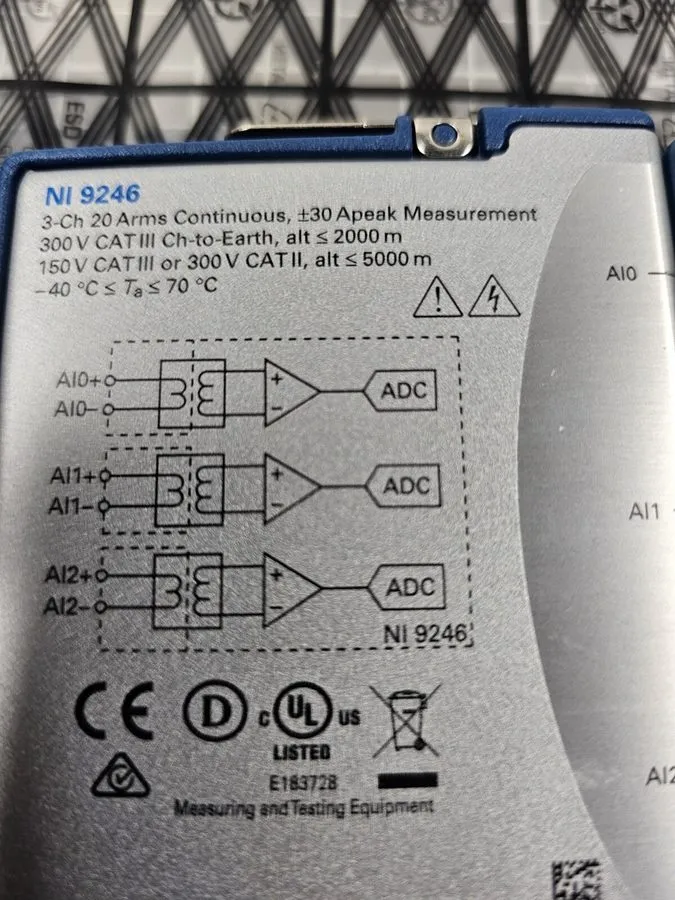Модуль National Instruments NI 9246 cDAQ 20A 24Bit 50kS/s/ch 3-Channel C series 