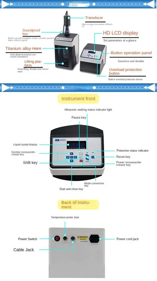 Гомогенизатор Ultrasonic Homogenizer Sonicator Processor Ultrasonicator Cell Dis