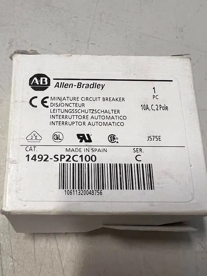 Автоматический выключатель ALLEN BRADLEY 1492-SP2C100 CIRCUIT BREAKER, 10 AMP, 2