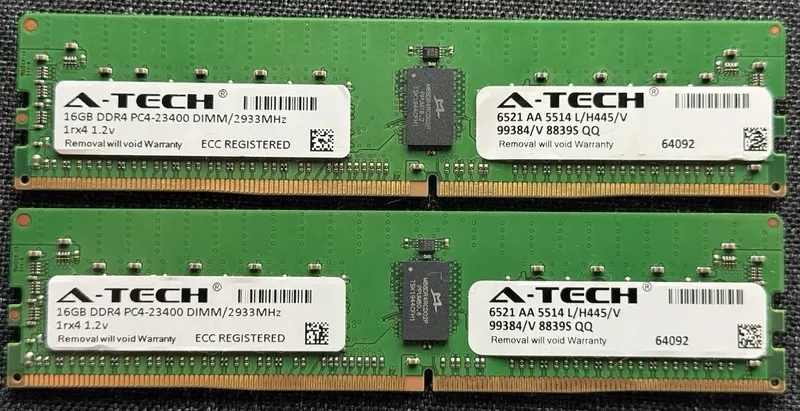 Модуль памяти A-Tech 8GB 1Rx8 PC4-23400R RDIMM DDR4 2933 MHz ECC Registered Serv