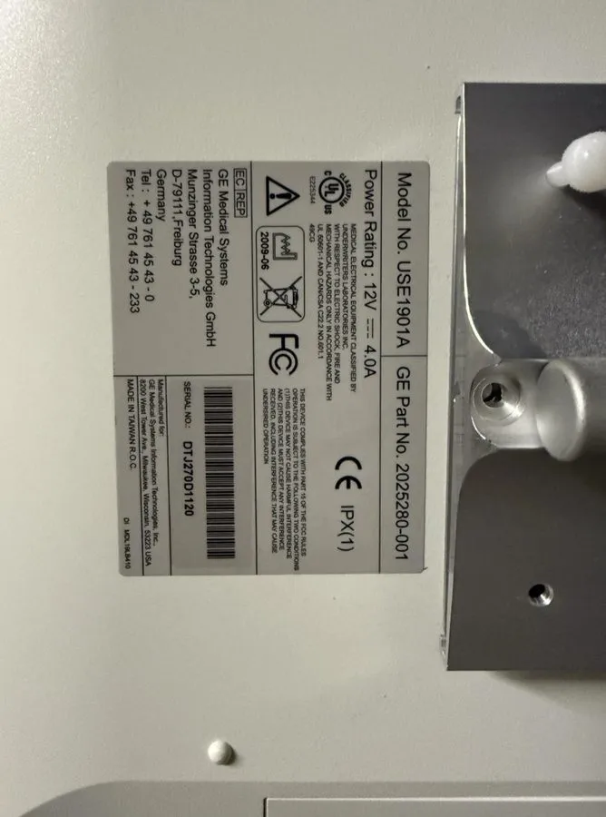 Монитор пациента GE CDA19T USE1901A 2025280-001 19" touch screen monitor — фото лота 1