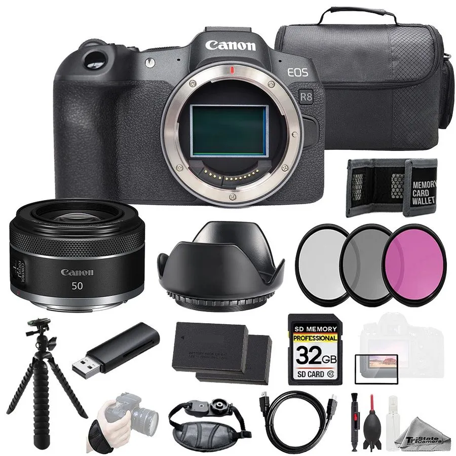 Объектив Canon EOS R8 + RF 24-105mm f/4L IS USM Lens+32GB+Ext Bat+ Filter-Kit