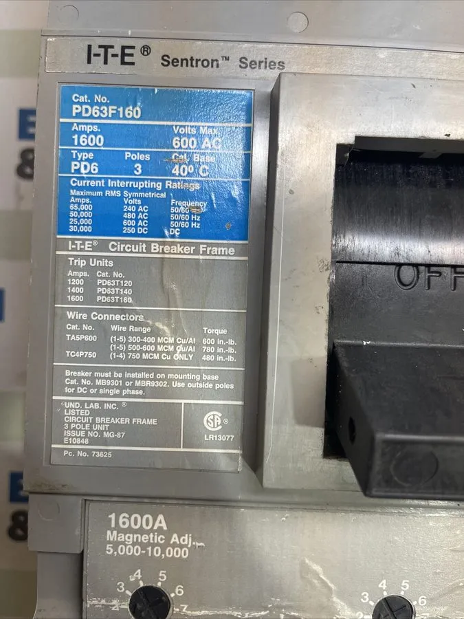 Автоматический выключатель Siemens PD63F160 Sentron Series Circuit Breaker 1600A