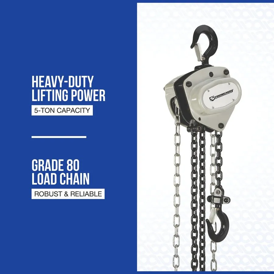 Таль Strongway Manual Chain Hoist, 20ft. Lift, 11,000-Lb. Capacity, Grade 80