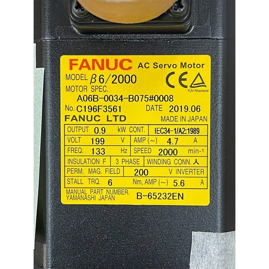 Серводвигатель GE FANUC A06B-0034-B075#0008 B6/2000 AC Servo Motor