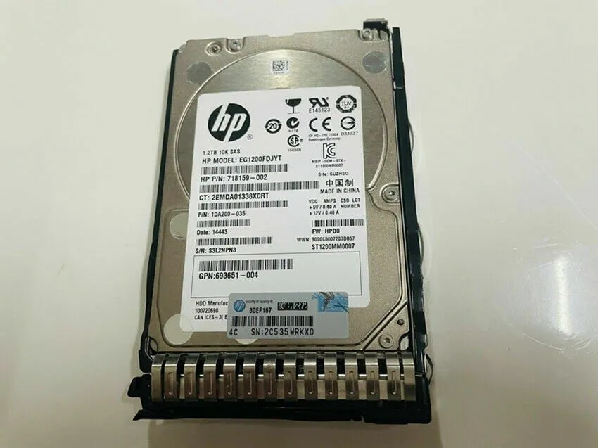 Жёсткий диск HPE 693641-001 697574-B21 697631-001 SAS 1.2TB 2.5''6G 10K SFF Hard