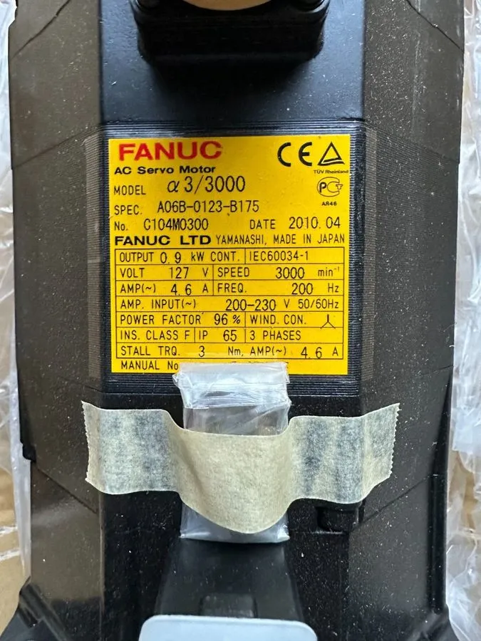 Серводвигатель Fanuc A06B-0123-B175 a3/3000 AC Servo Motor 127 V 0.9 kW A06B (VT