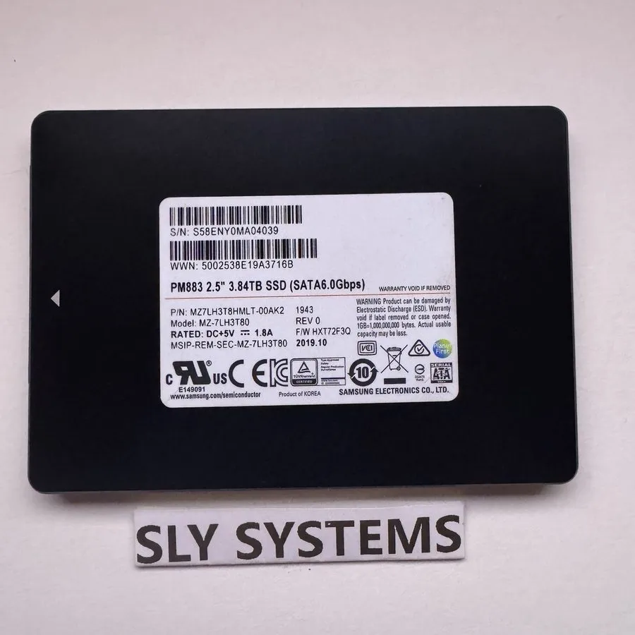 SSD-накопитель MZ-7LH3T80 Samsung PM883 Series 3.84TB 2.5" SATA 6Gb/s SSD MZ7LH3