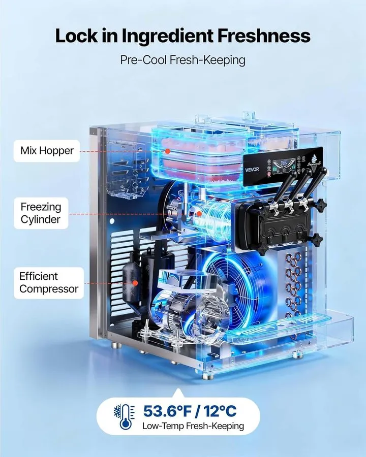 Оборудование для общепита TECSPACE 20-28L/H Commercial Soft Ice Cream Machine 22