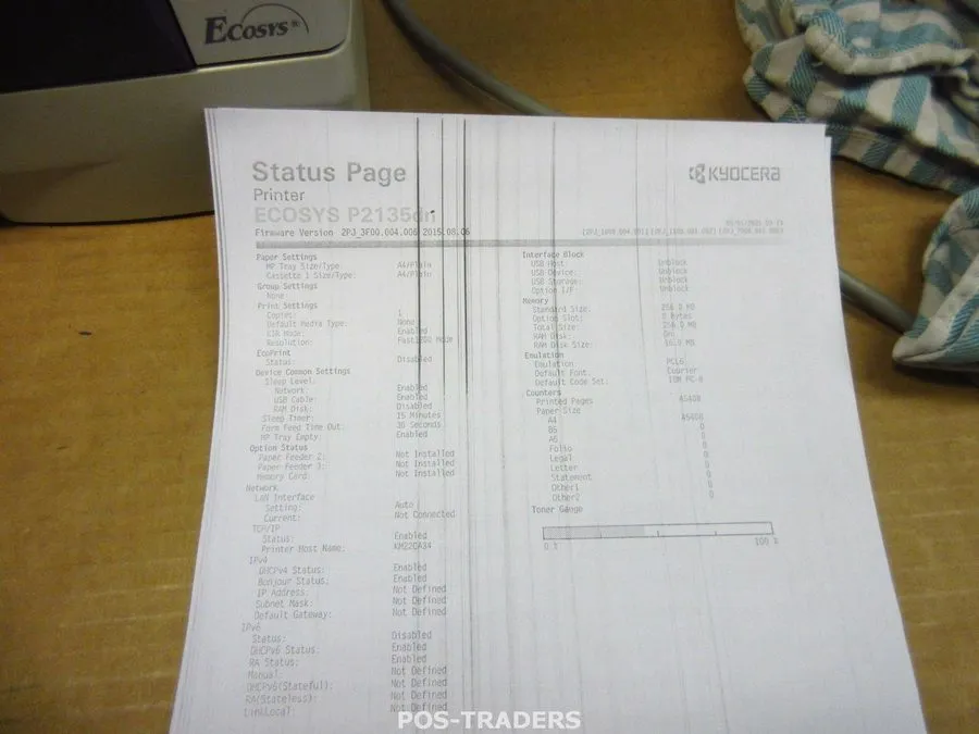 Лазерный принтер Kyocera ECOSYS P2135dn Monochrome Laser Printer Duplex Ethernet