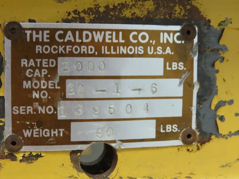 Таль Caldwell 20-1-6 2000Lb 1 Ton Rigging Lifting Beam 30-72" Spread Low Headroo