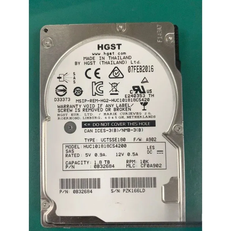 Сервер HGST HUC101818CS4200 1.8TB 10K SAS 12Gbps 2.5" Enterprise Server HDD