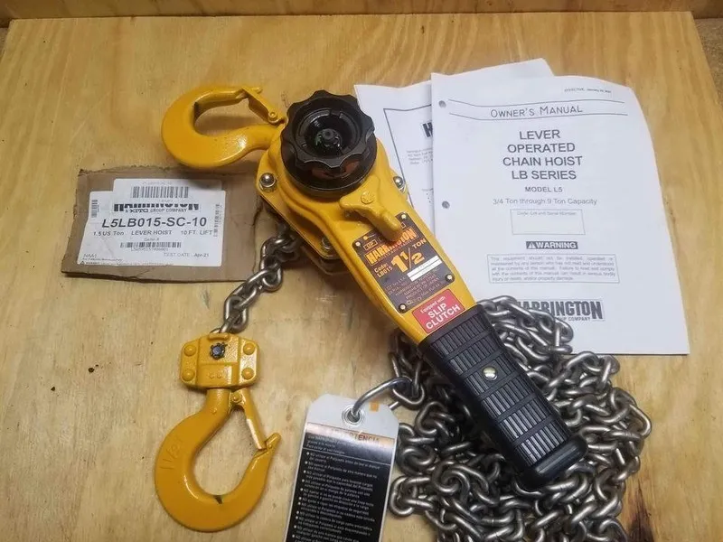 Таль Harrington Lb015-SC-10 Lever Chain Hoist 3,000 Lb Load 10 Ft Hoist SLIP CLU