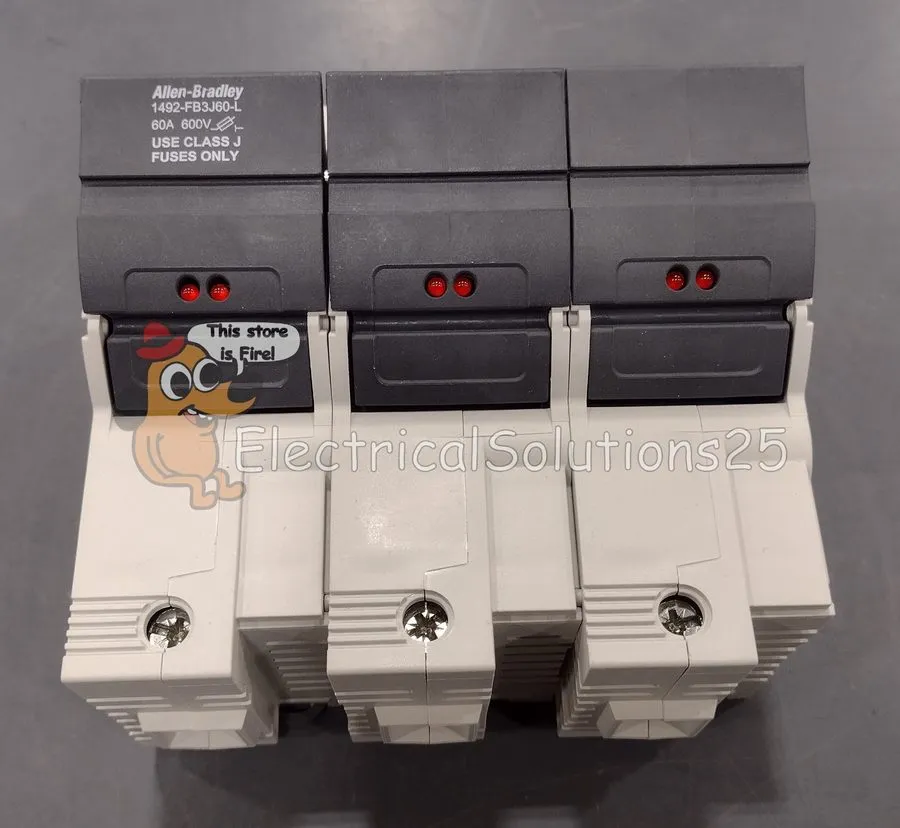 Держатель предохранителя Allen-Bradley 1492-FB3J60-L 3-Pole Class J Fuse Holder — фото лота 1