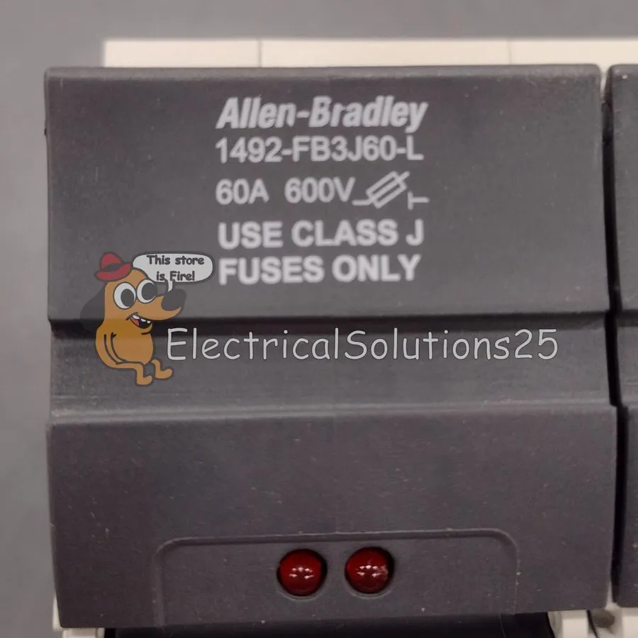 Держатель предохранителя Allen-Bradley 1492-FB3J60-L 3-Pole Class J Fuse Holder — фото лота 2