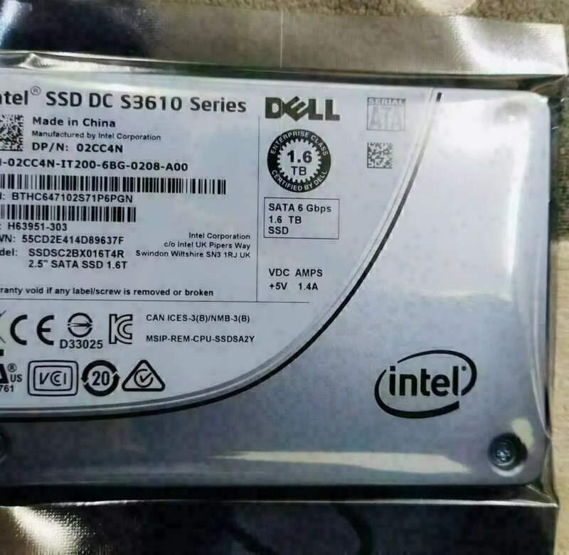 SSD-накопитель Intel DC S3610 Series 1.6TB SSD 02CC4N Enterprise 2.5" SSDSC2BX01
