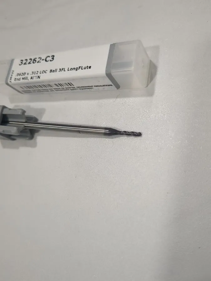 Режущий инструмент Harvey Tool 32262-C3 Ball End Mill 1/16 Dia 5/16 LOC AlTiN 3 