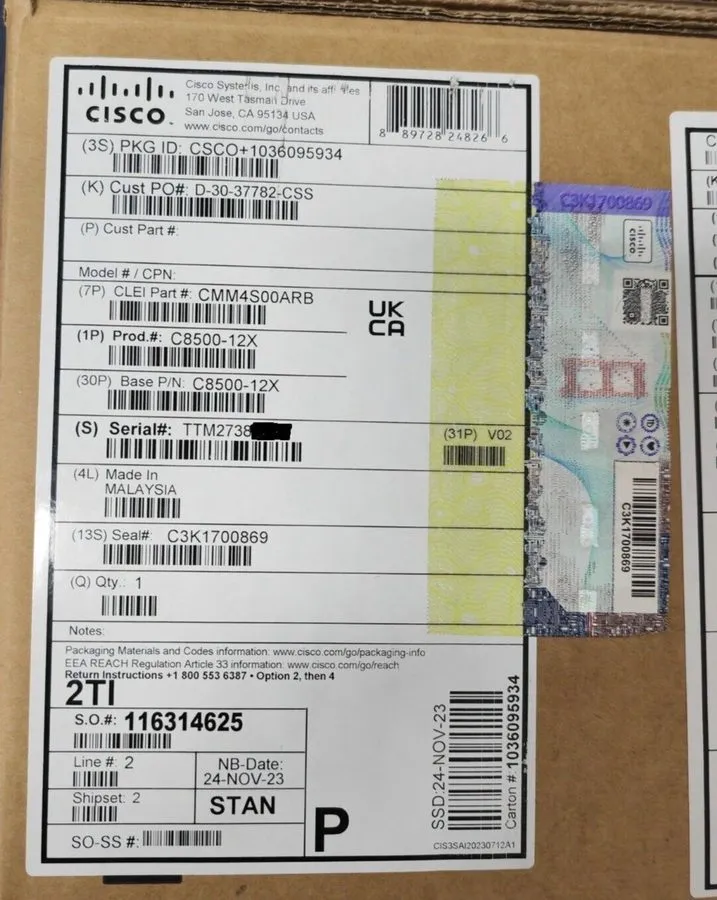 Маршрутизатор Cisco C8500-12X Catalyst 8500-12X Edge Platform Switch with 12x 1/