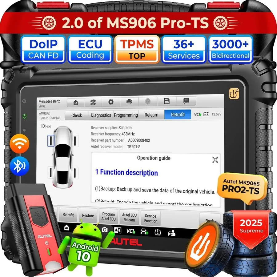 Диагностический сканер Autel MaxiSys MK906S PRO2-TS Car Diagnotic Scanner TPMS P