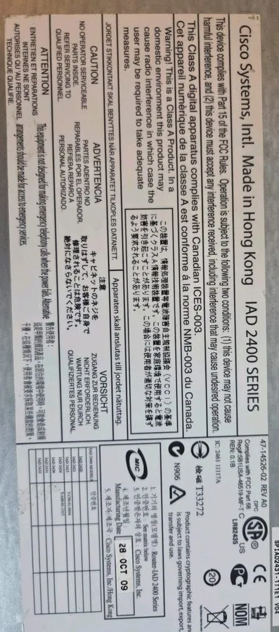 Маршрутизатор Cisco IAD2431 2-Port 10/100 Wired Router (IAD2431-16FXS) — фото лота 2