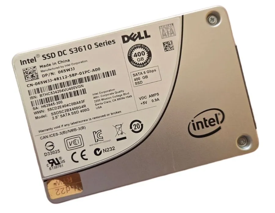SSD-накопитель 65WJJ DELL INTEL DC S3610 400GB SATA 6Gb/s 2.5" SSD 065WJJ SSDSC2 — фото лота 1