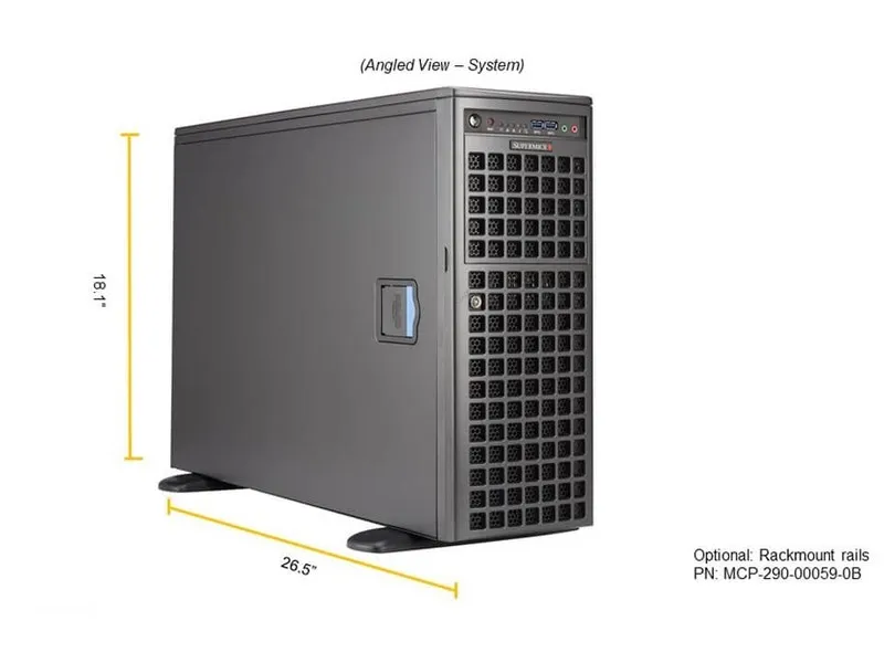 Сервер Supermicro SYS-540A-TR 4GPU Server 8X3.5" With 2x 2000W PUS Support LGA41