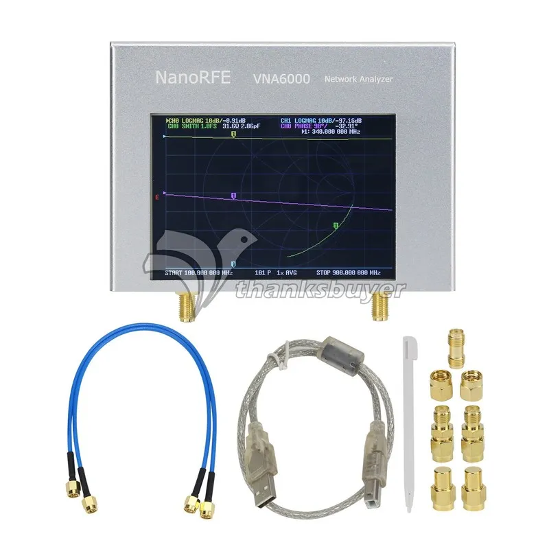 Анализатор цепей VNA6000-B Two Port 6GHz Portable Vector Network Analyzer 110dB