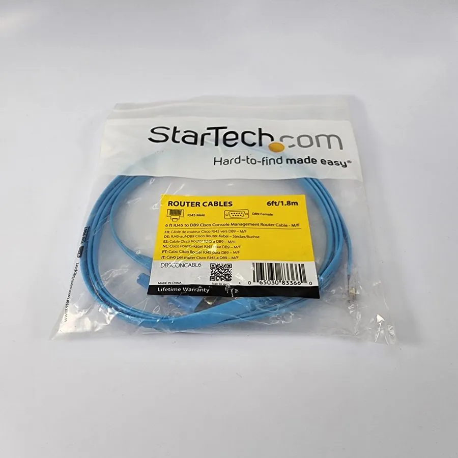 Коммутатор StarTech 6ft RJ45-DB9 Cisco Console Management Router Cable- DB9CONCA — фото лота 1