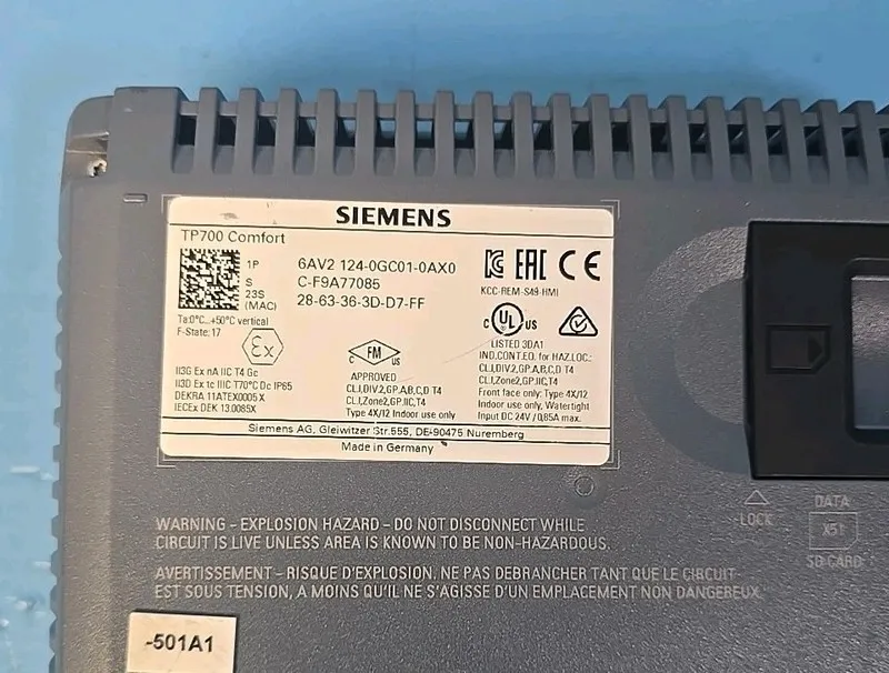 Панель оператора Siemens SIMATIC 6AV2 124-0GC01-0AX0 HMI TP700 Comfort Panel (Pa
