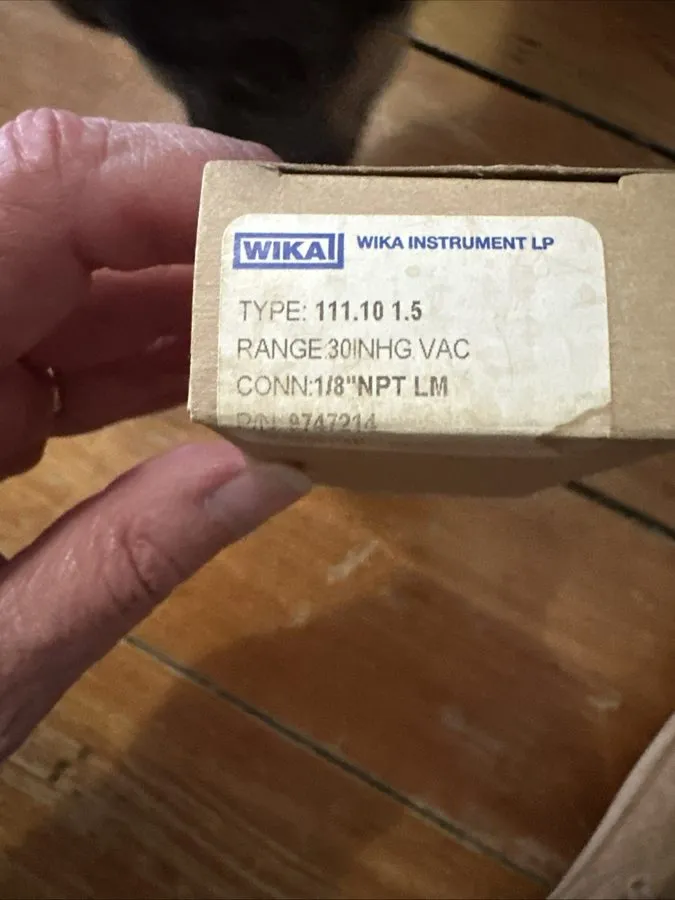 Трубопроводная арматура Wika 9747214 Vacuum Pressure Gauge 111.101.5 30 inHG 1/8 — фото лота 1
