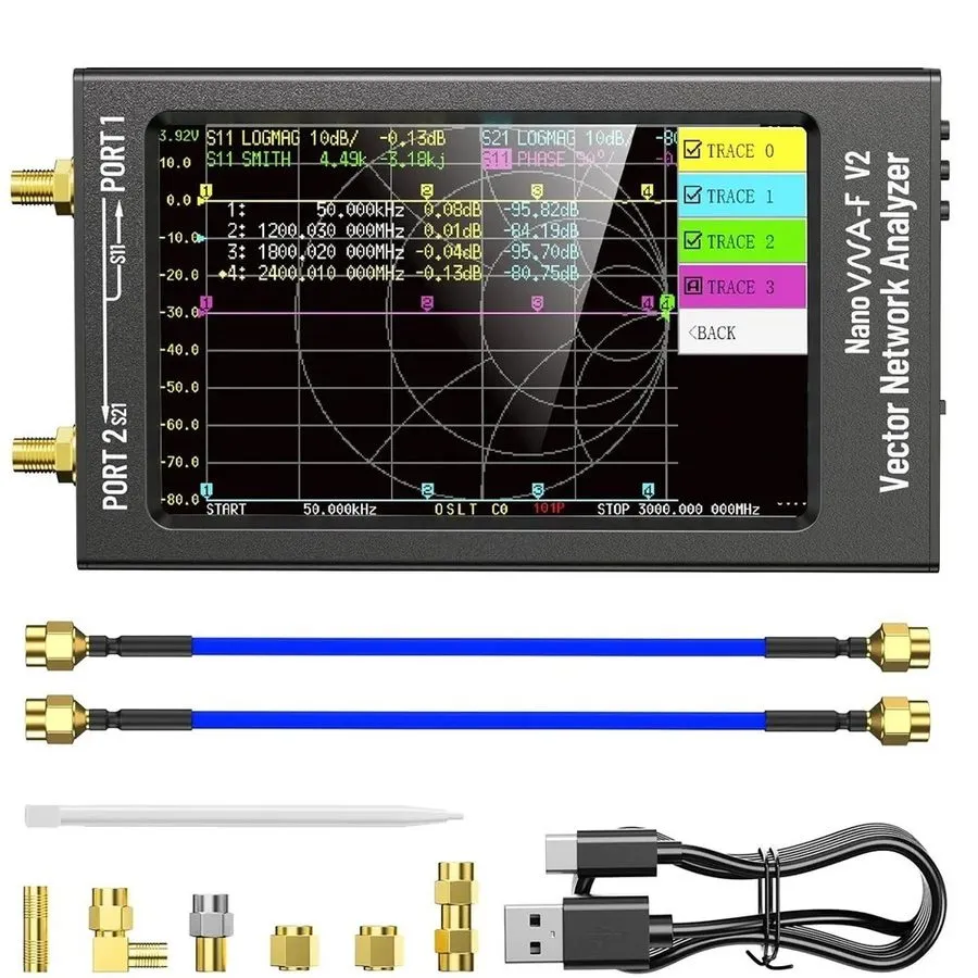 Анализатор цепей 4.3" Vector Network Analyzer 50kHz-3GHz HF VHF UHF VNA Antenna 