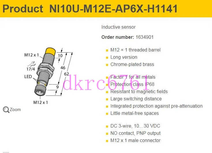 Датчик приближения TURCK Proximity Switch NI10U-M12E-AP6X-H1141 Induction Sensor