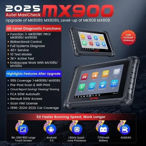 Диагностический сканер 2025 Autel MaxiCOM MK808S as MK808BT PRO Bidirectional Di — фото лота 2