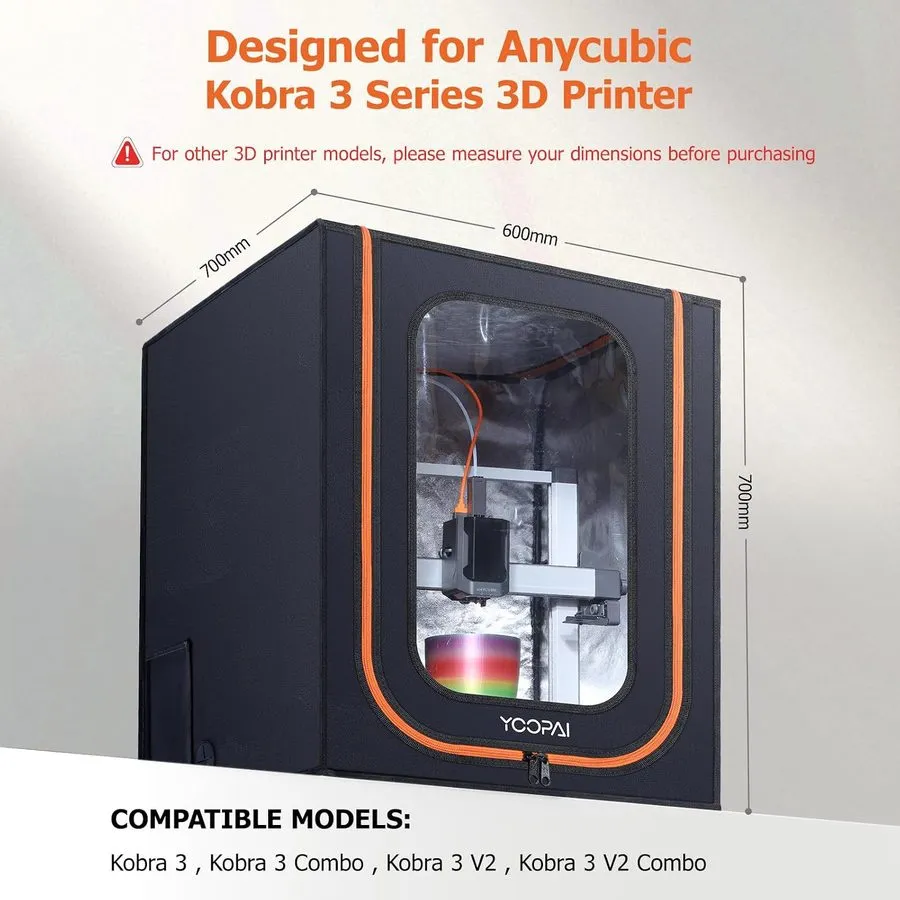 3D-принтер 3D Printer Enclosure для Anycubic Kobra 3/Kobra 3 V2 with LED Light — фото лота 1
