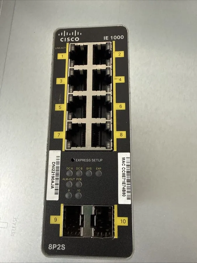 Коммутатор Cisco IE-1000-8P2S-LM Industrial Ethernet Switch 10 Port SFP POE+