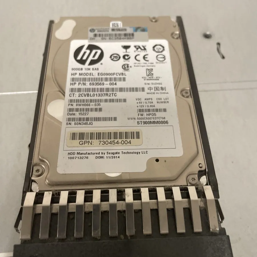 Жёсткий диск HP C8S59A 730703-001 MSA 900GB Ent 6G 10K RPM SAS 2.5 in DP HP HDD 