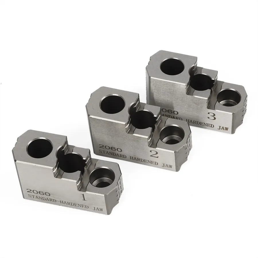 Патрон 8'' Hard Chuck Jaws 1.5mmx60 CNC Lathe 3 Set Lathe Chuck 3 Holes 2 Steps