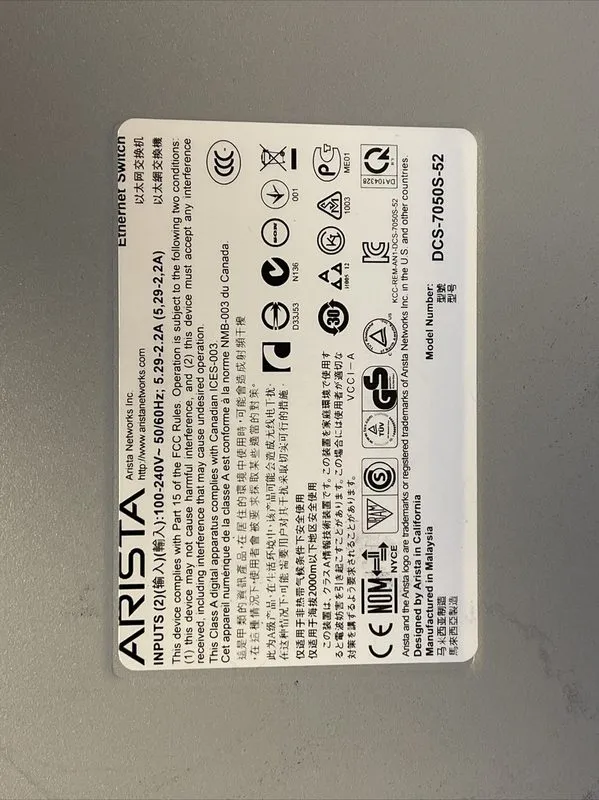 Коммутатор Arista DCS-7050S-52 52-port 10GBE switch — фото лота 4