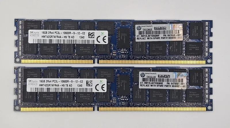 Модуль памяти Hynix 16GB PC3-10600 DDR3-1333MHz ECC REG Server RAM HMT42GR7AFR4A