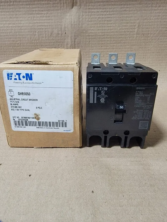 Автоматический выключатель Eaton GHB3050 THERMAL CIRCUIT BREAKER 50A, 3-Phases, 