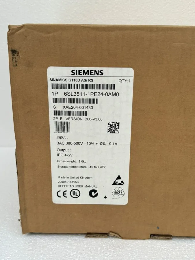Частотный преобразователь SIEMENS 6SL3511-1PE24-0AM0 Ver 3.61 SINAMICS G110D ASi