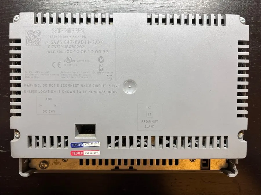 Панель оператора 6AV6647-0AD11-3AX0 SIEMENS SIMATIC HMI KTP600 BASIC PANEL