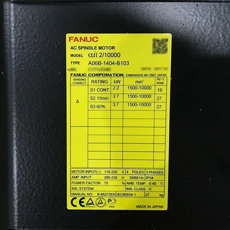 Серводвигатель FANUC A06B-1404-B103 AC Servo Motor A12/1000