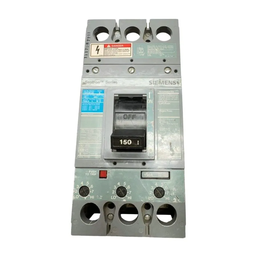 Автоматический выключатель Sentron Series Siemens FXD63B150 150 Amp 600Vac 3 Pol