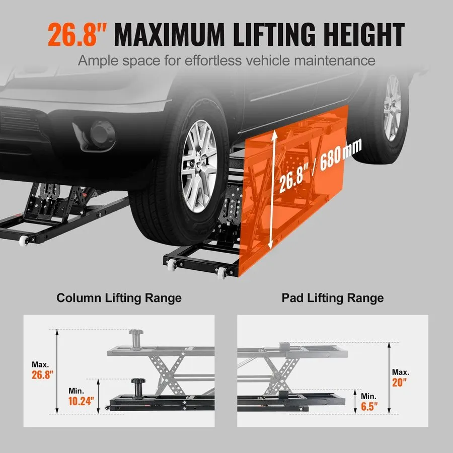 Автоподъёмник OMT 7000lb Portable Car Lift with 26.8" Max Height Auto Lock Remot — фото лота 2