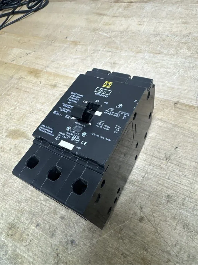 Автоматический выключатель SQUARE D EDB34045 EDB 3 POLE 45 AMP 480v CIRCUIT BREA
