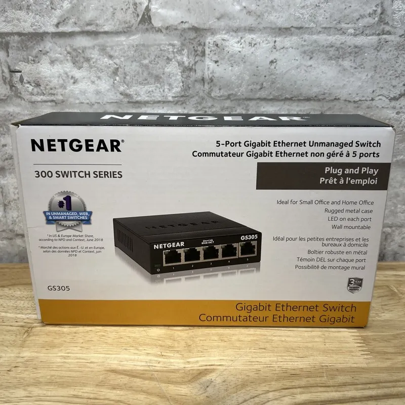 Коммутатор NETGEAR GS305300PAS 5 Port Gigabit Ethernet Unmanaged Switch