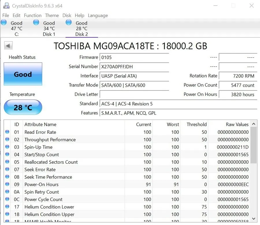 Жёсткий диск Toshiba 18TB 7200RPM 512e 3.5" SATA Enterprise Desktop Hard Drive M — фото лота 1